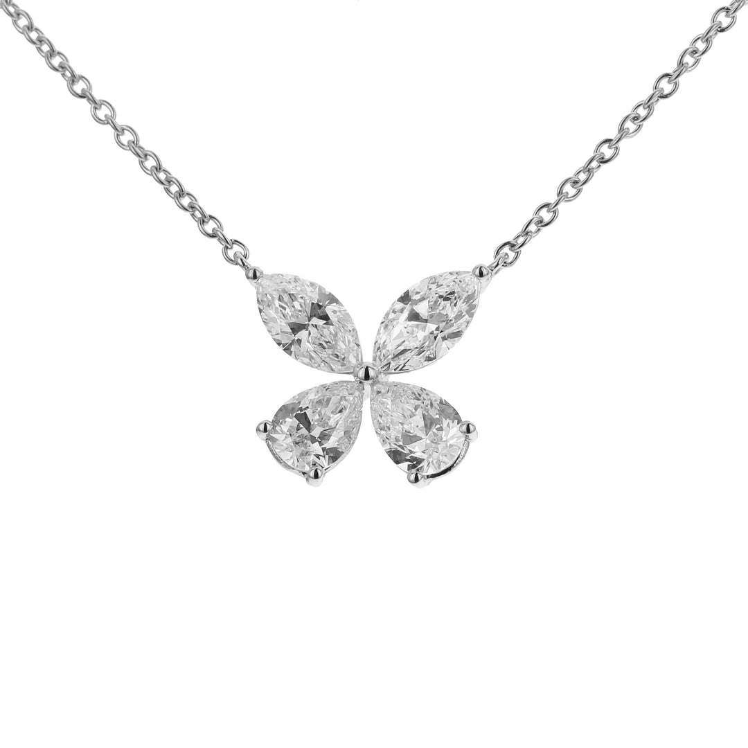 Fancy Shape Diamond Flower Necklace