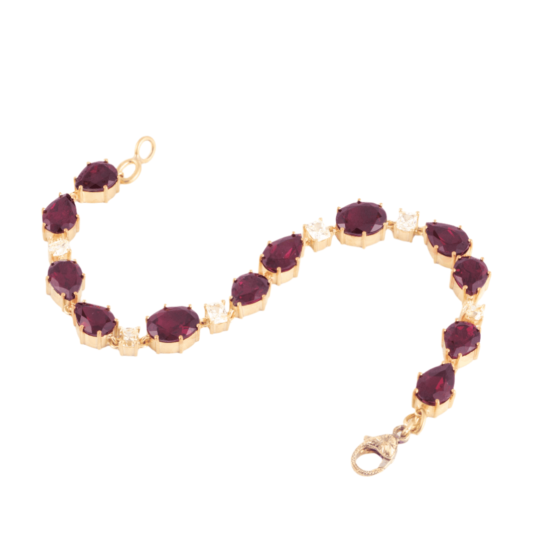 Mixed Shape Rhodolite Garnet Bracelet