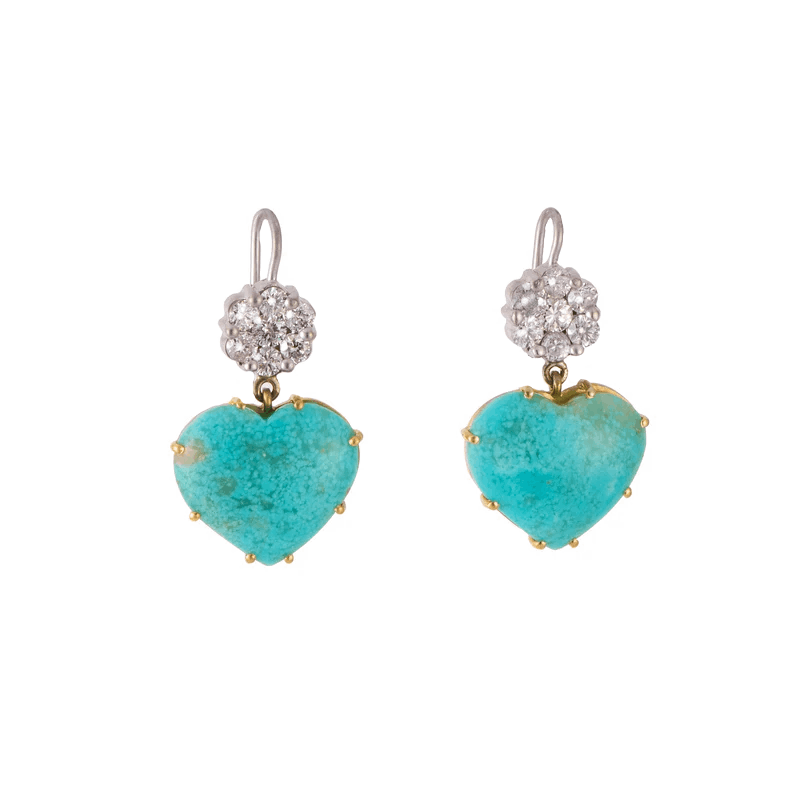 Turquoise Heart Drop Earrings