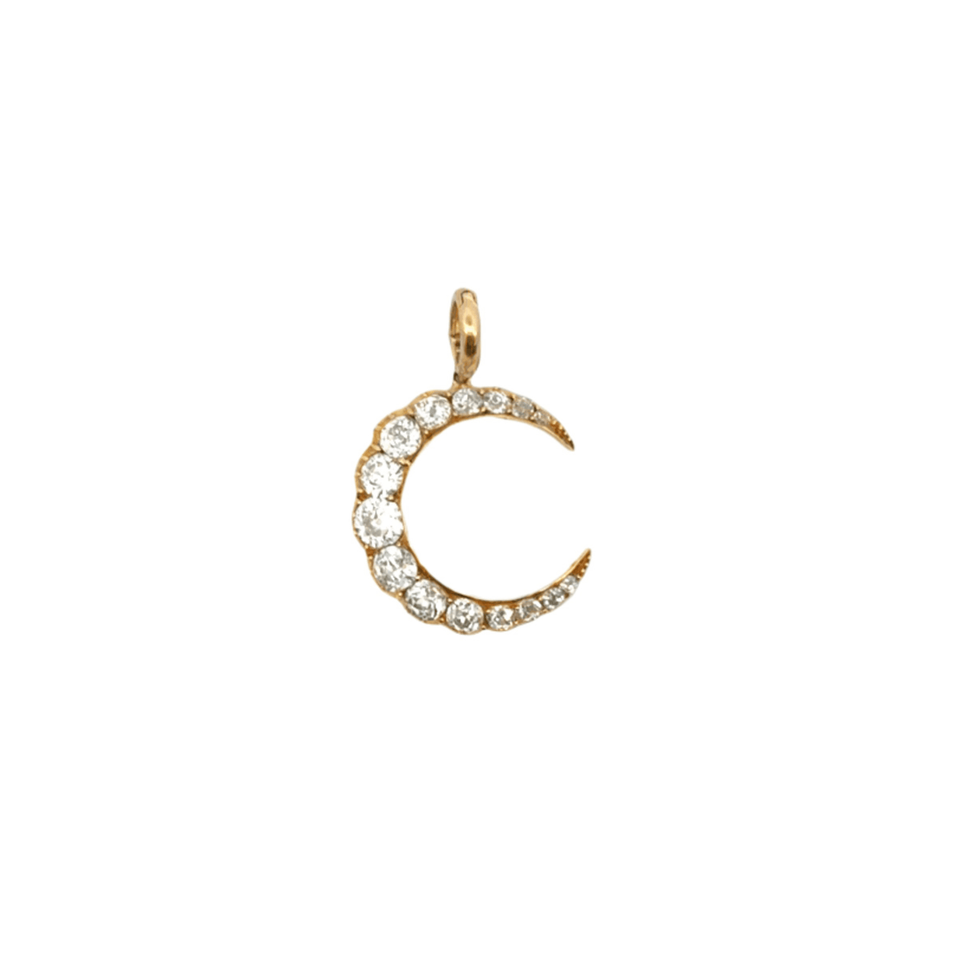 Victorian Diamond Crescent Moon Pendant