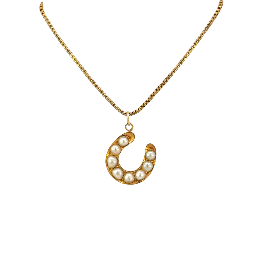 Pearl Horseshoe Necklace