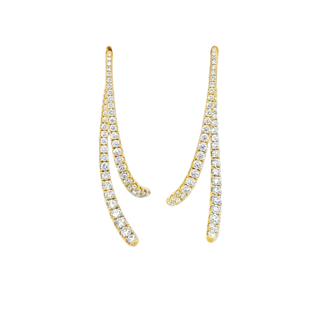 Diamond Double Line Drop Earrings