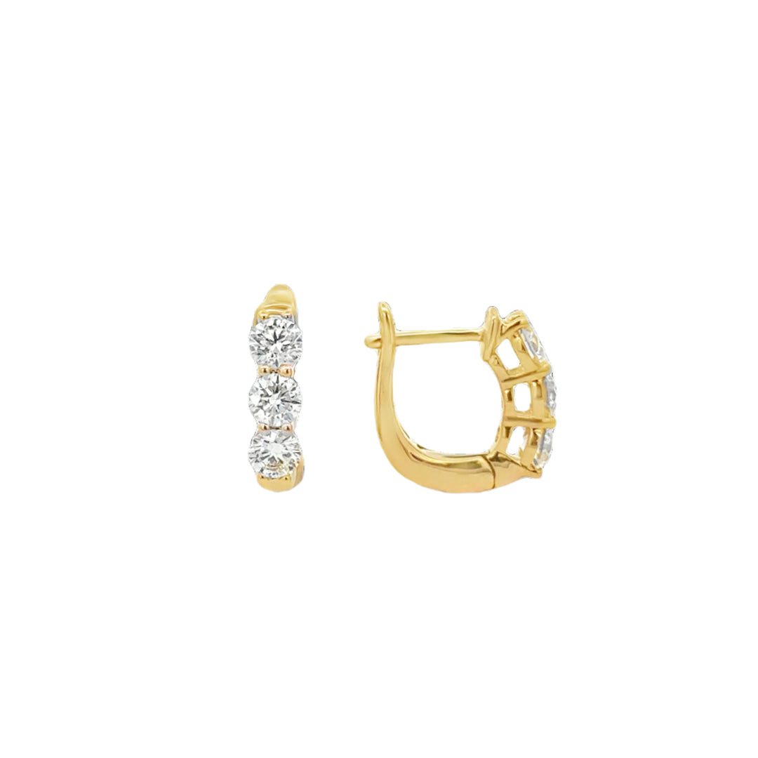 1.00 Carat Diamond Huggie Hoops