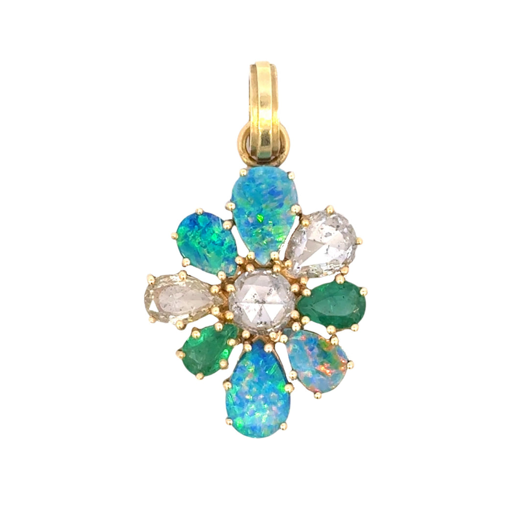 Opal Flower Pendant