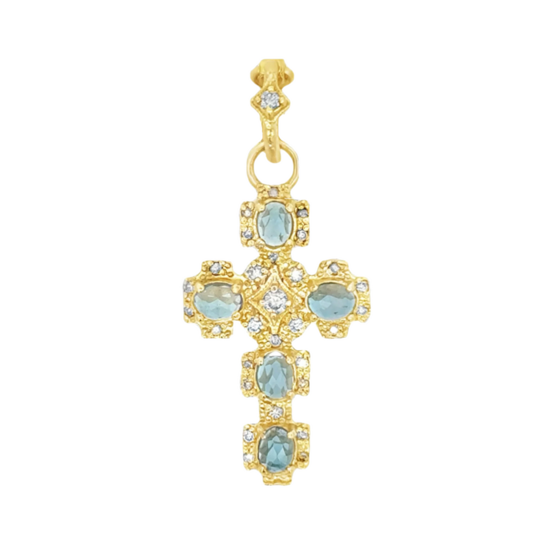 London Blue Topaz Cross Pendant