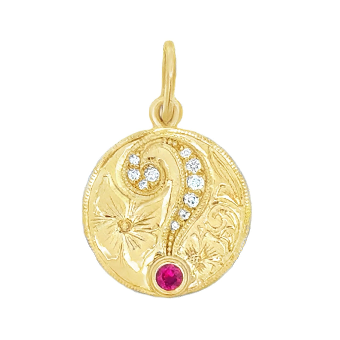 Hand Engraved Question Mark Charm