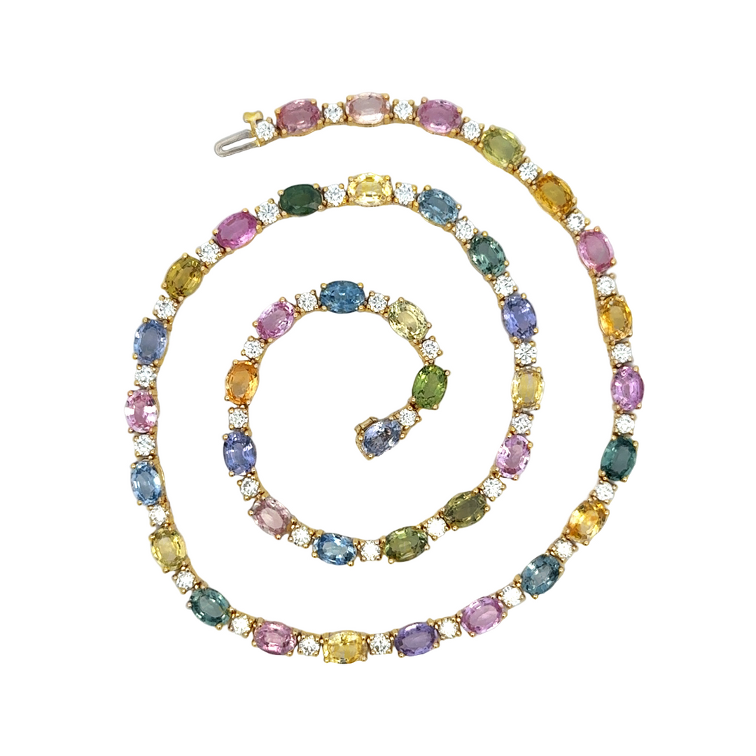 Sapphire and Diamond Riviera Necklace