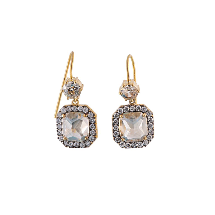 Brown Diamond Drop Earrings