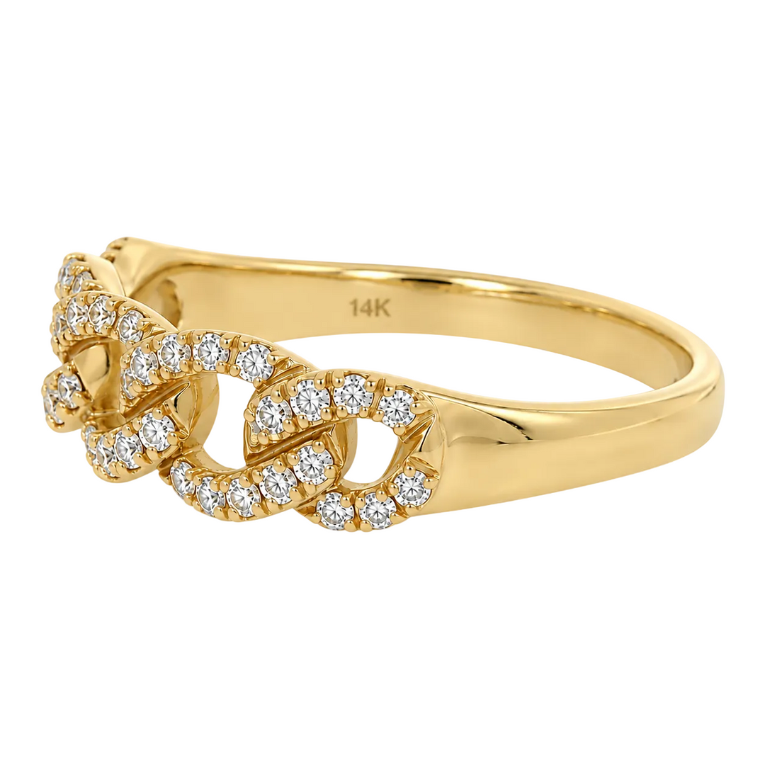 Diamond Open Chain Ring
