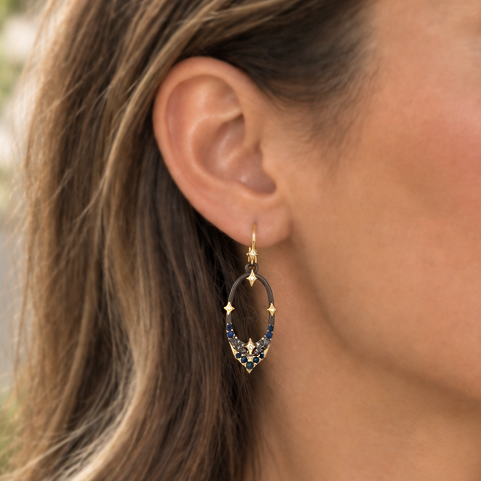 Pointed Oval Drop Earrings