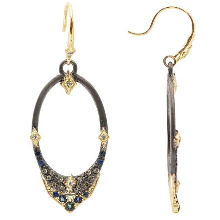 Pointed Oval Drop Earrings