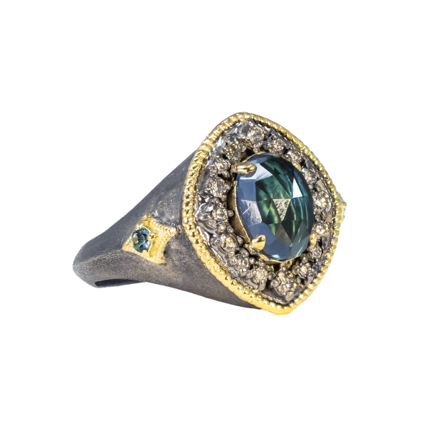 London Blue Topaz Signet Ring