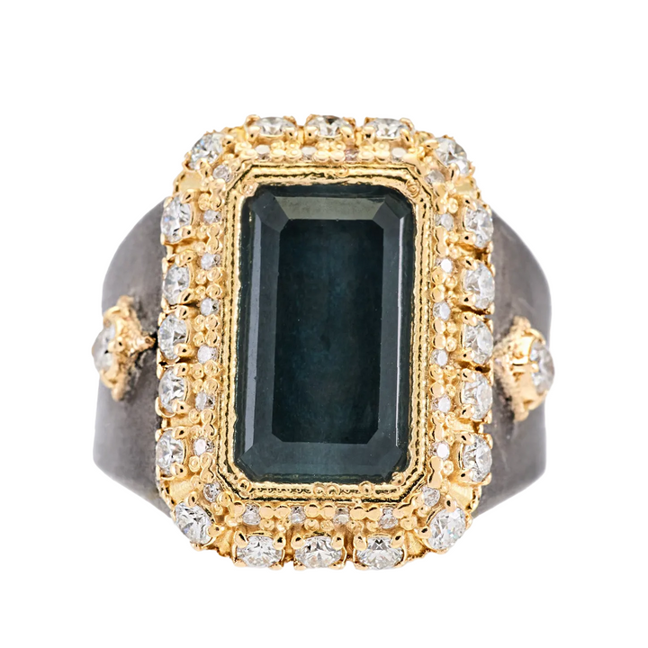 London Blue Topaz and Diamond Ring