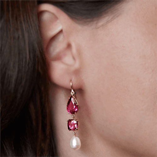 Pink Tourmaline Drop Earrings