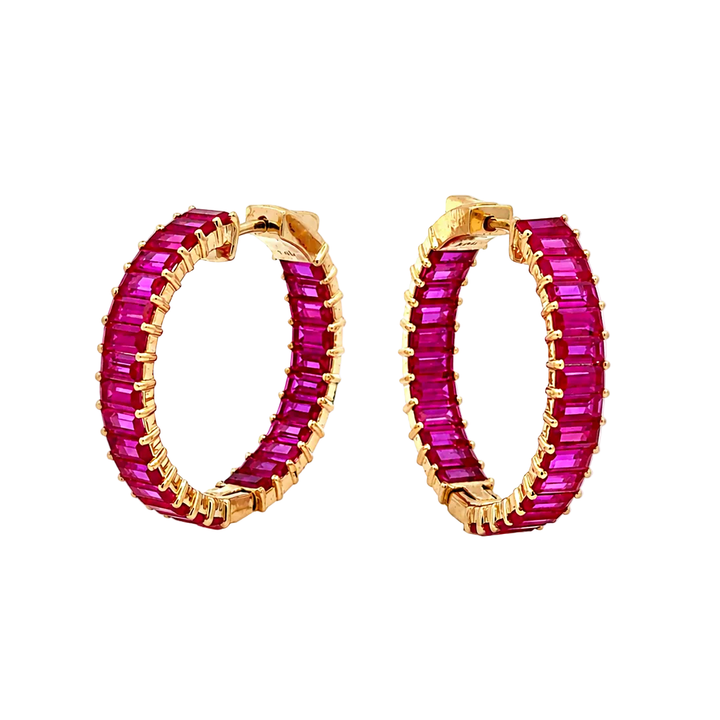 Ruby Hoop Earrings