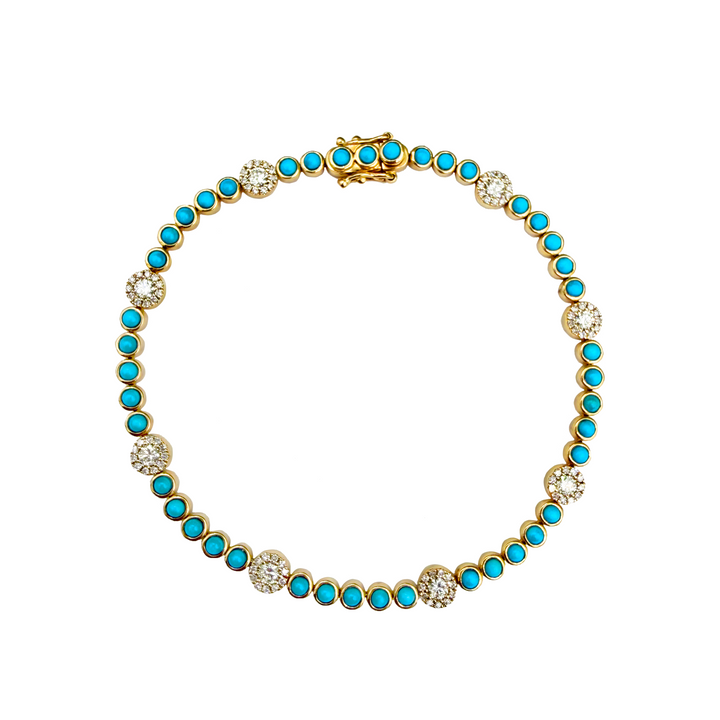 Turquoise And Diamond Bracelet