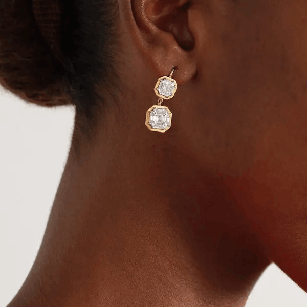Diamond Double Drop Earrings