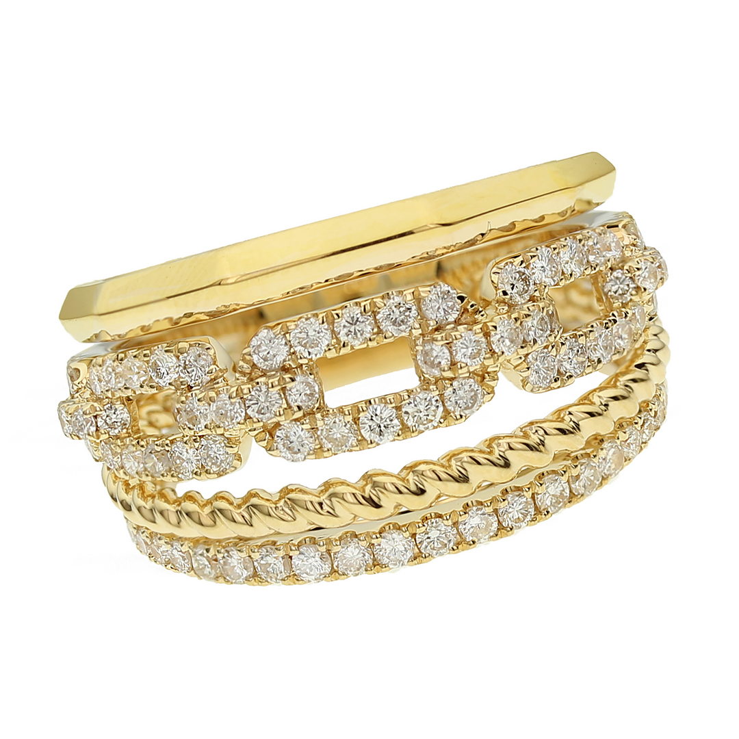 Diamond Link Stack Ring