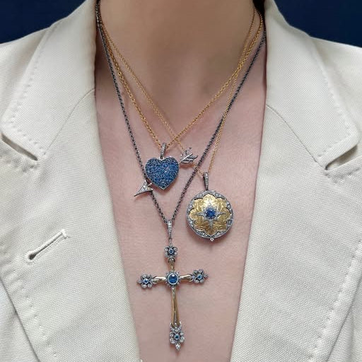 Sapphire North Star Locket
