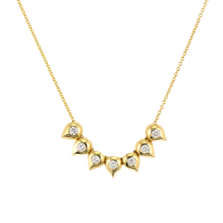 Double Sided 7 Bezel Sliding Teardrop Necklace