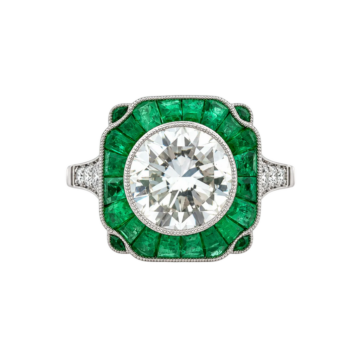 Vintage Emerald Diamond Ring