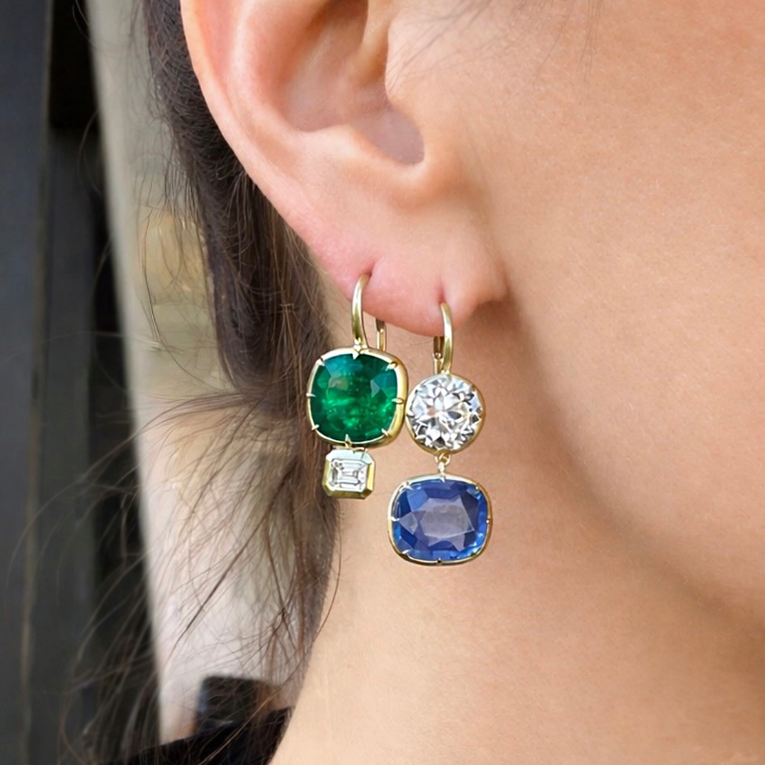 Sapphire and Diamond Drop Earrings