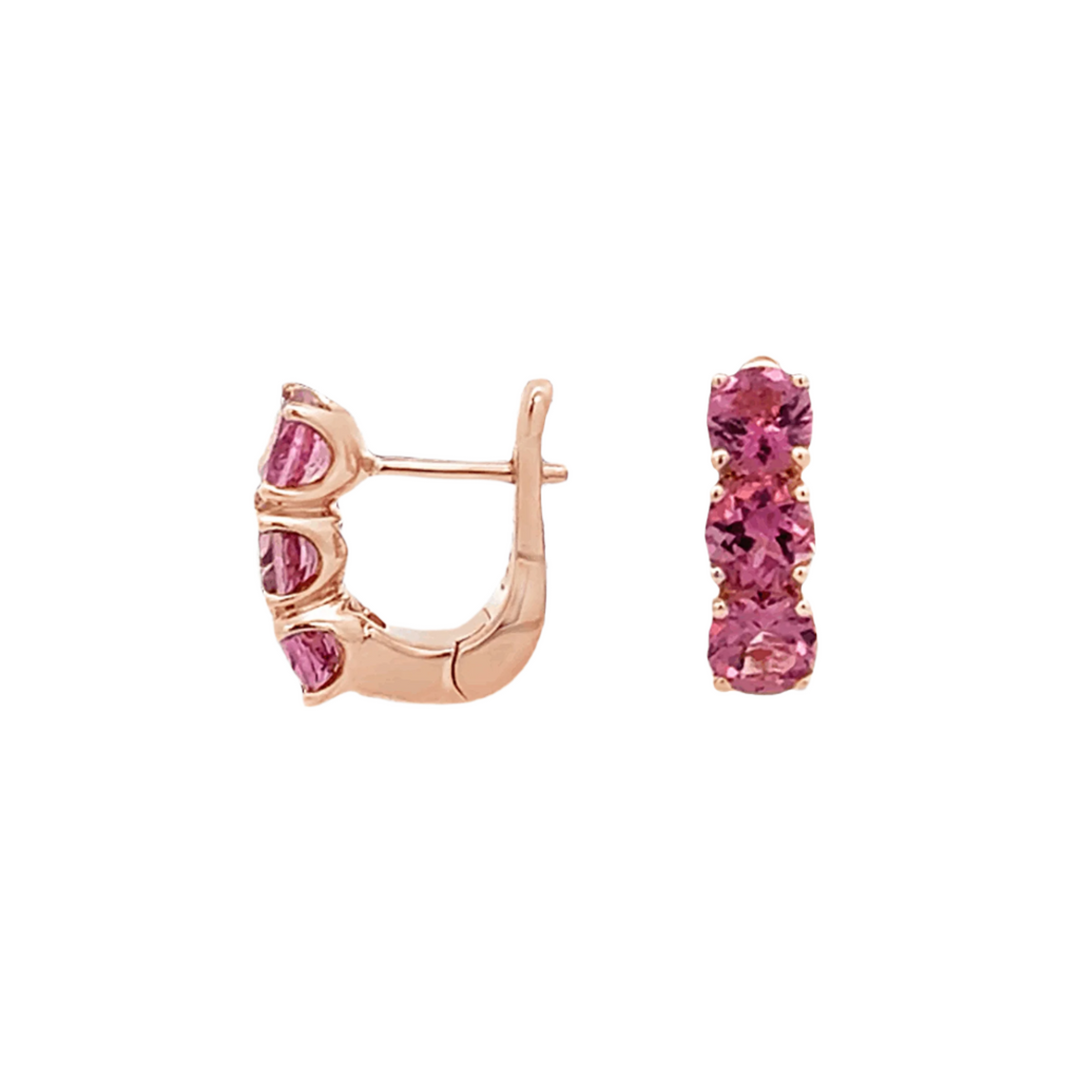 Pink Tourmaline Super Huggie Earrings
