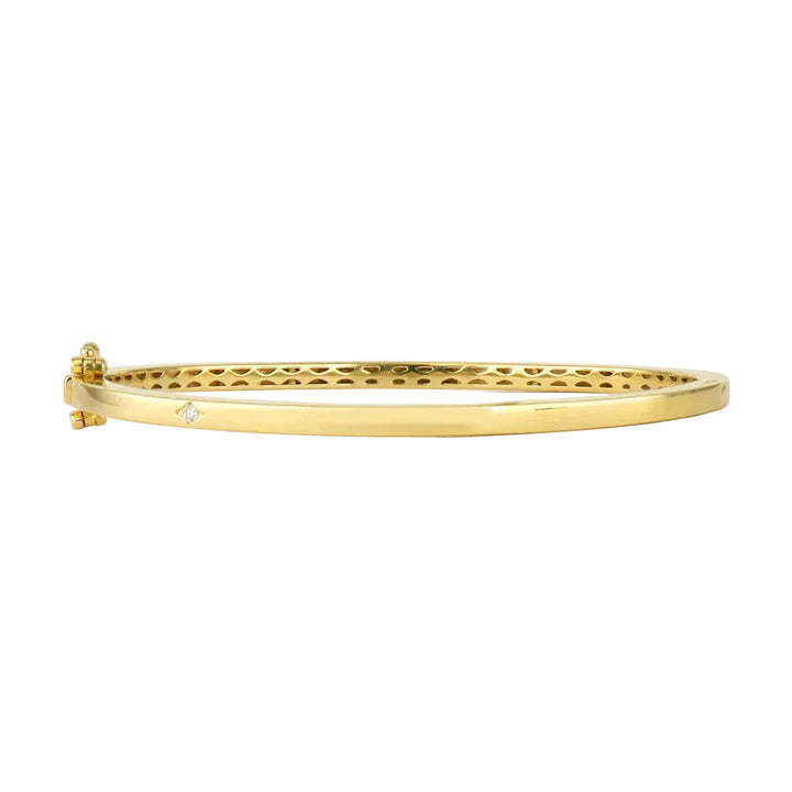 Classic Mother of Pearl and Diamond Baguette Bangle