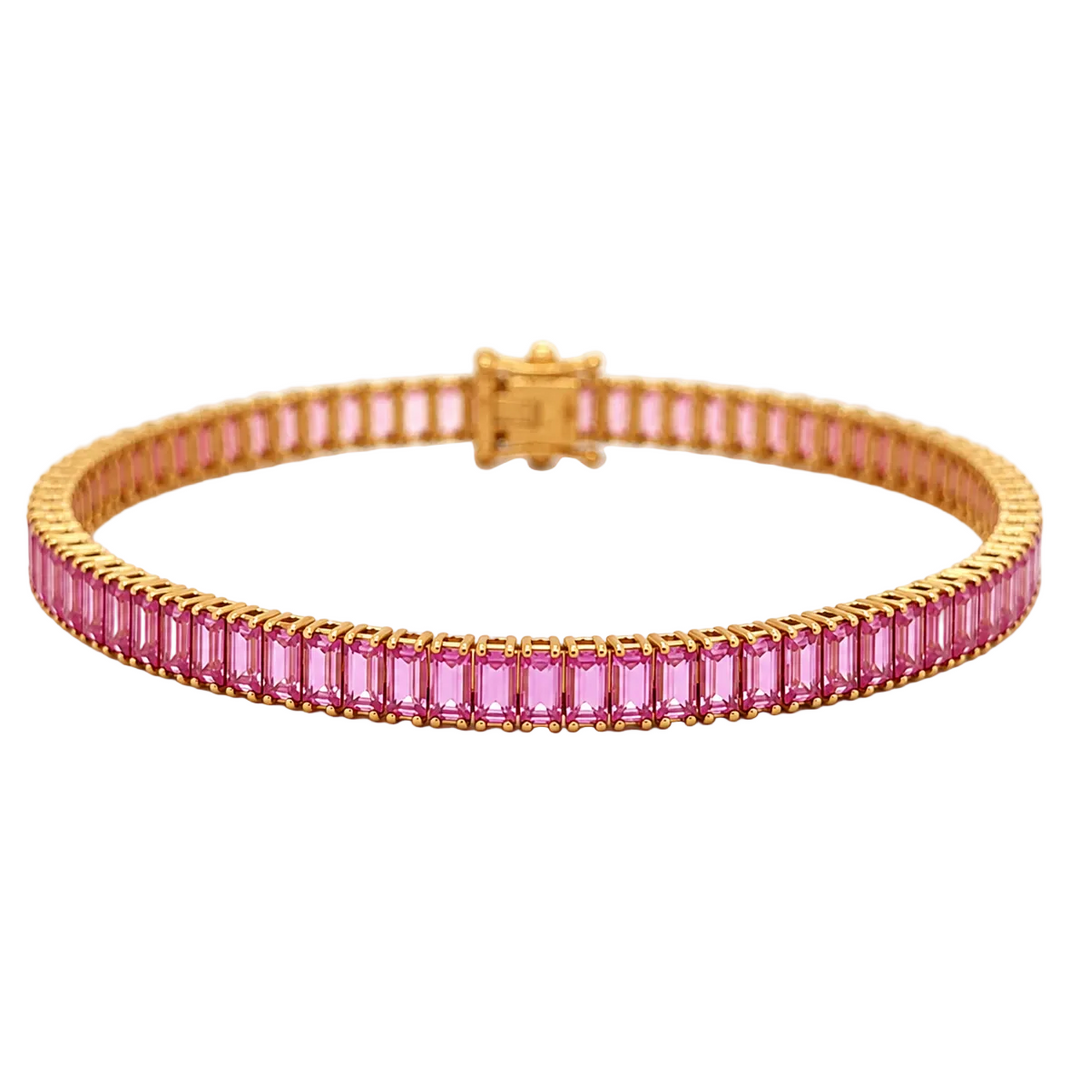 Pink Sapphire Tennis Bracelet