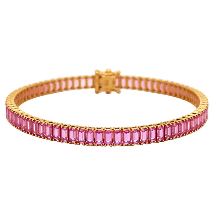 Pink Sapphire Tennis Bracelet