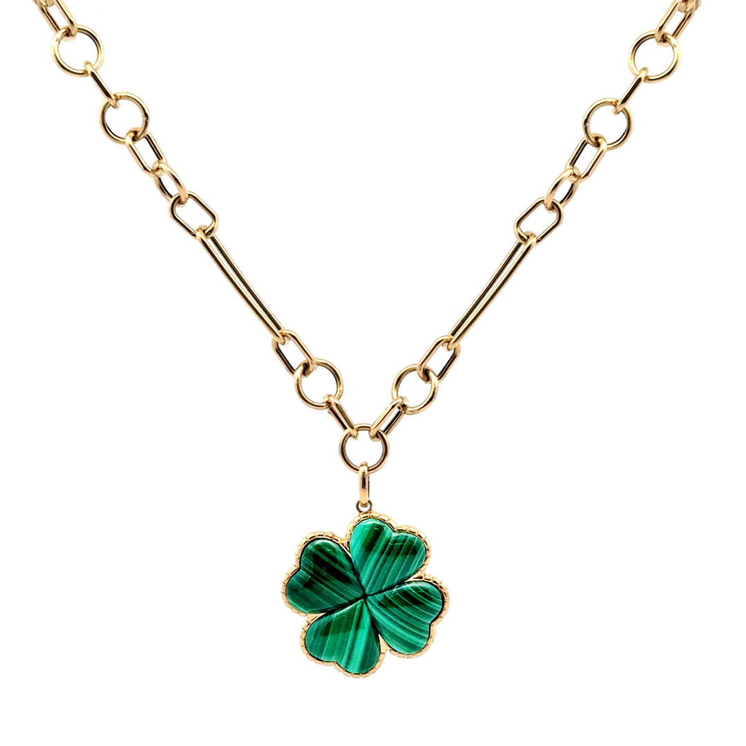 Malachite Clover Necklace