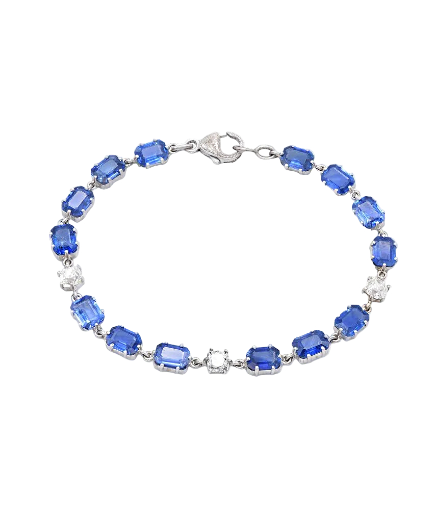 Ceylon Blue Sapphire & Diamond Bracelet