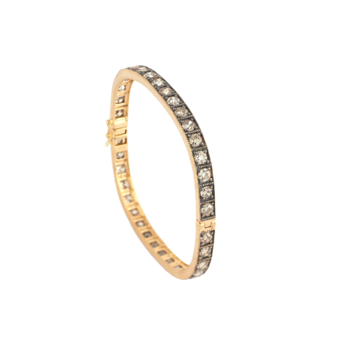 Champagne Diamond Square Bangle