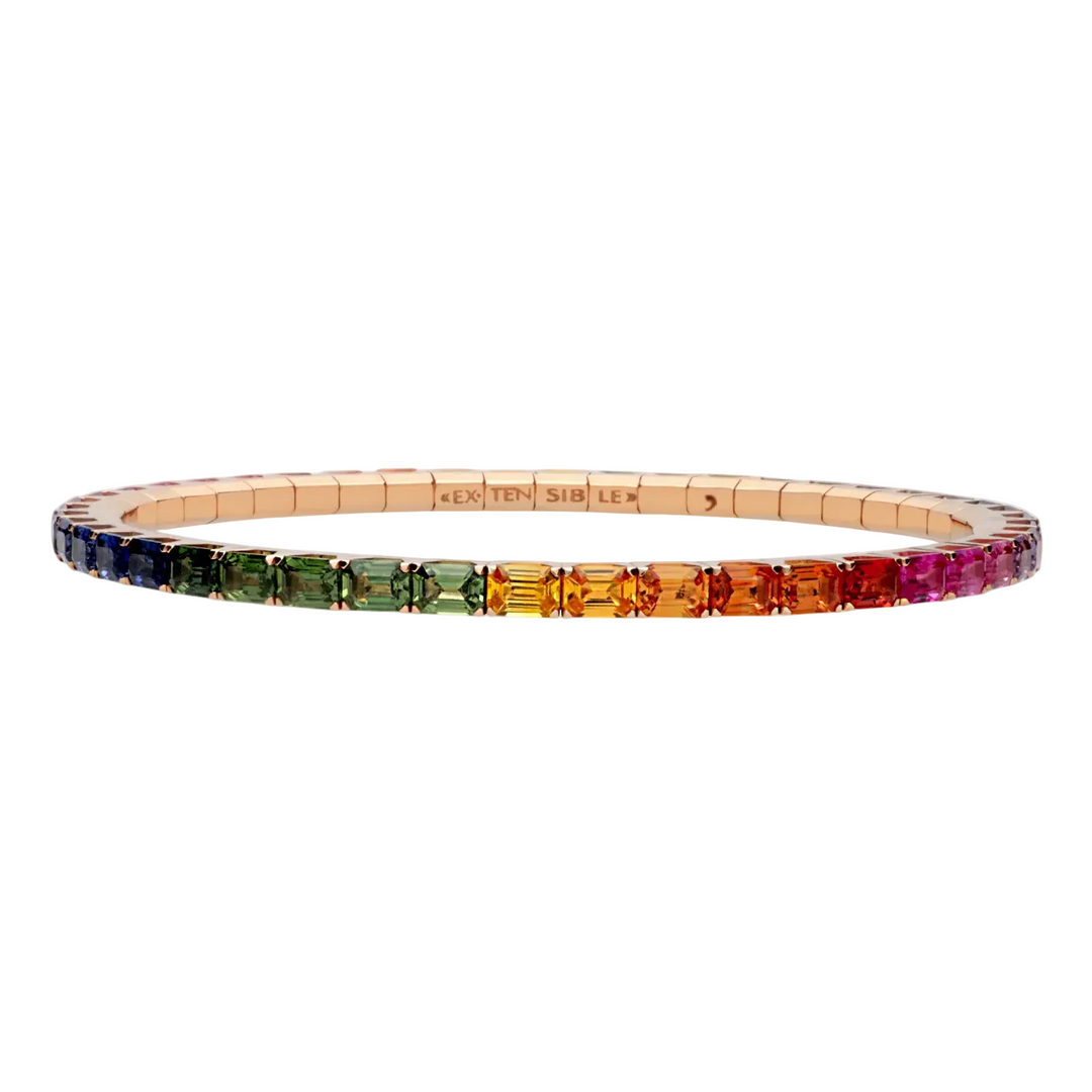 Rainbow Sapphire Stretch Bracelet