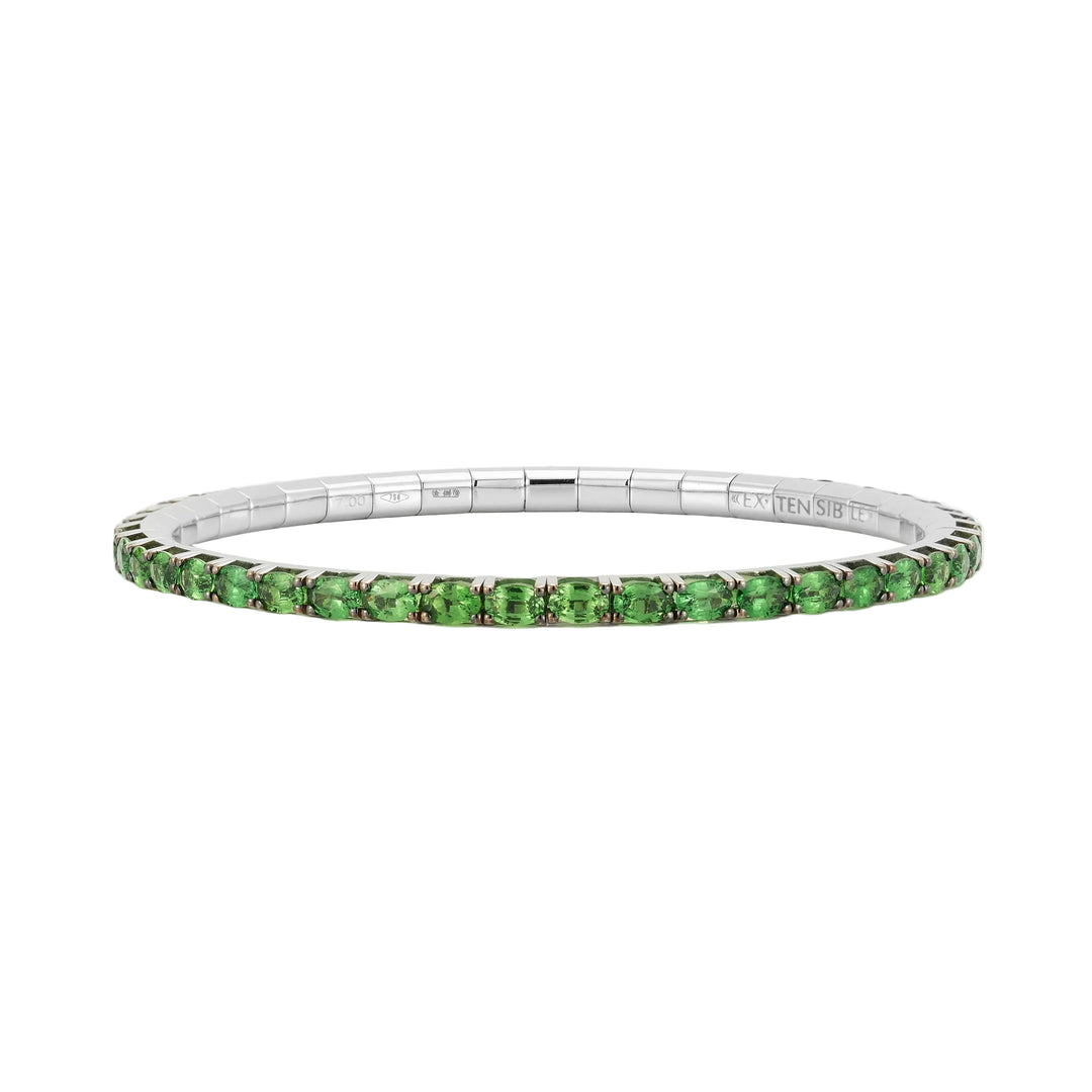 Oval Tsavorite Tennis Stretch Bracelet