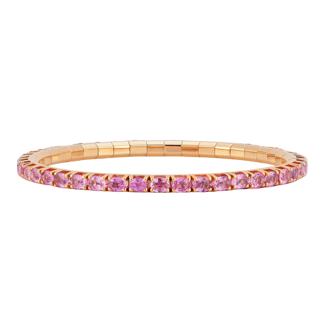 Oval Pink Sapphire Stretch Bracelet