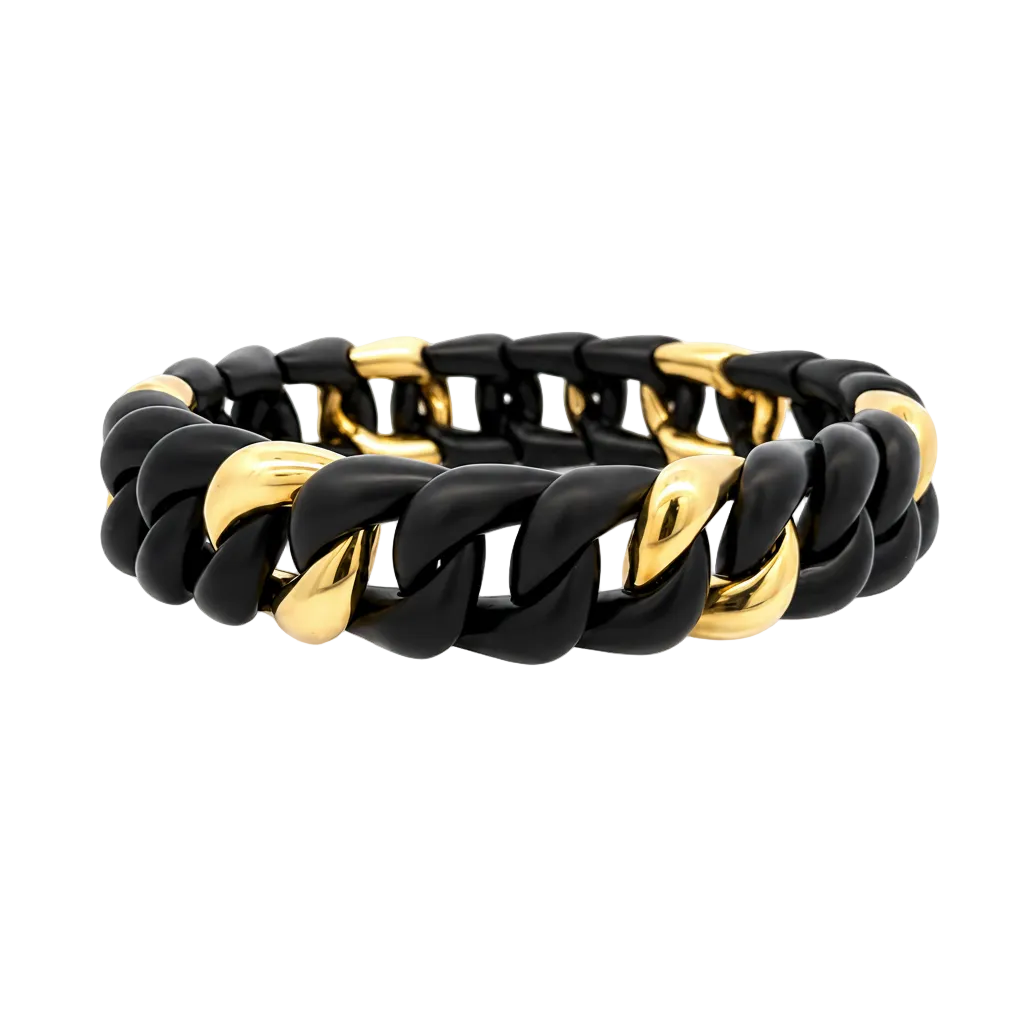 Black Gourmette Stretch Bracelet