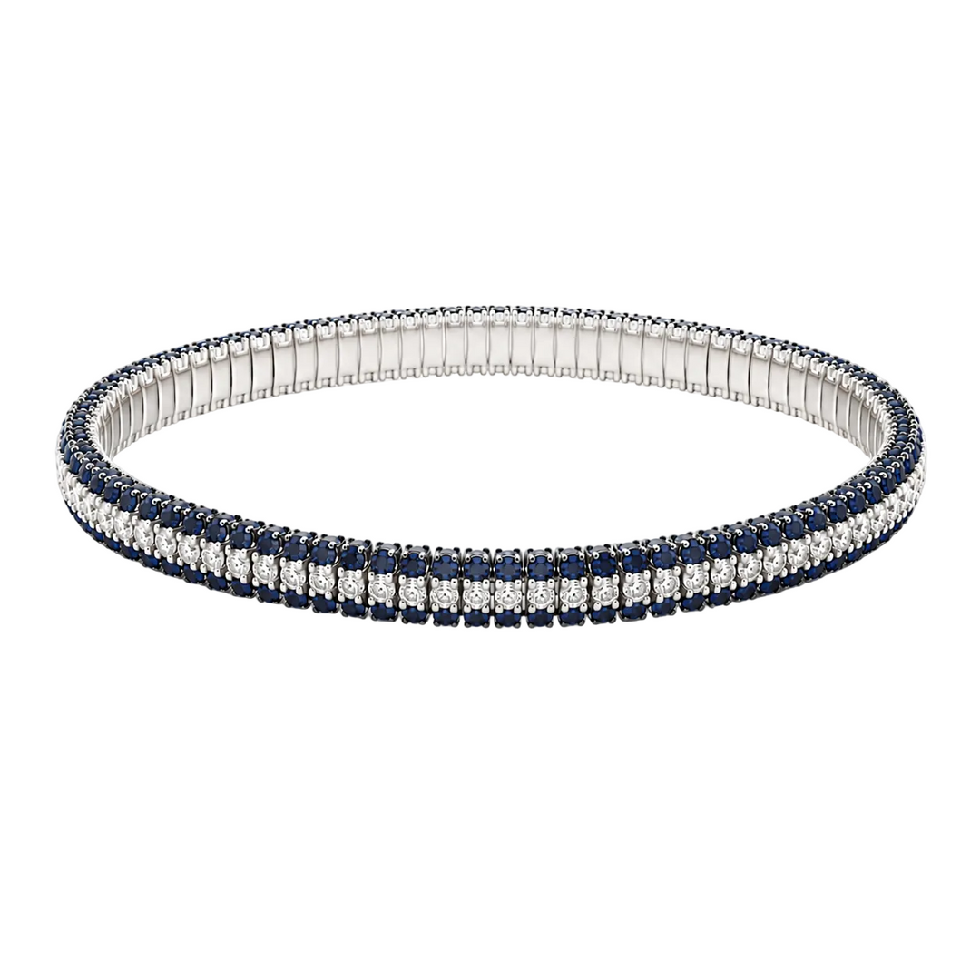 Giotto Blue Sapphire And Diamond Stretch Bracelet