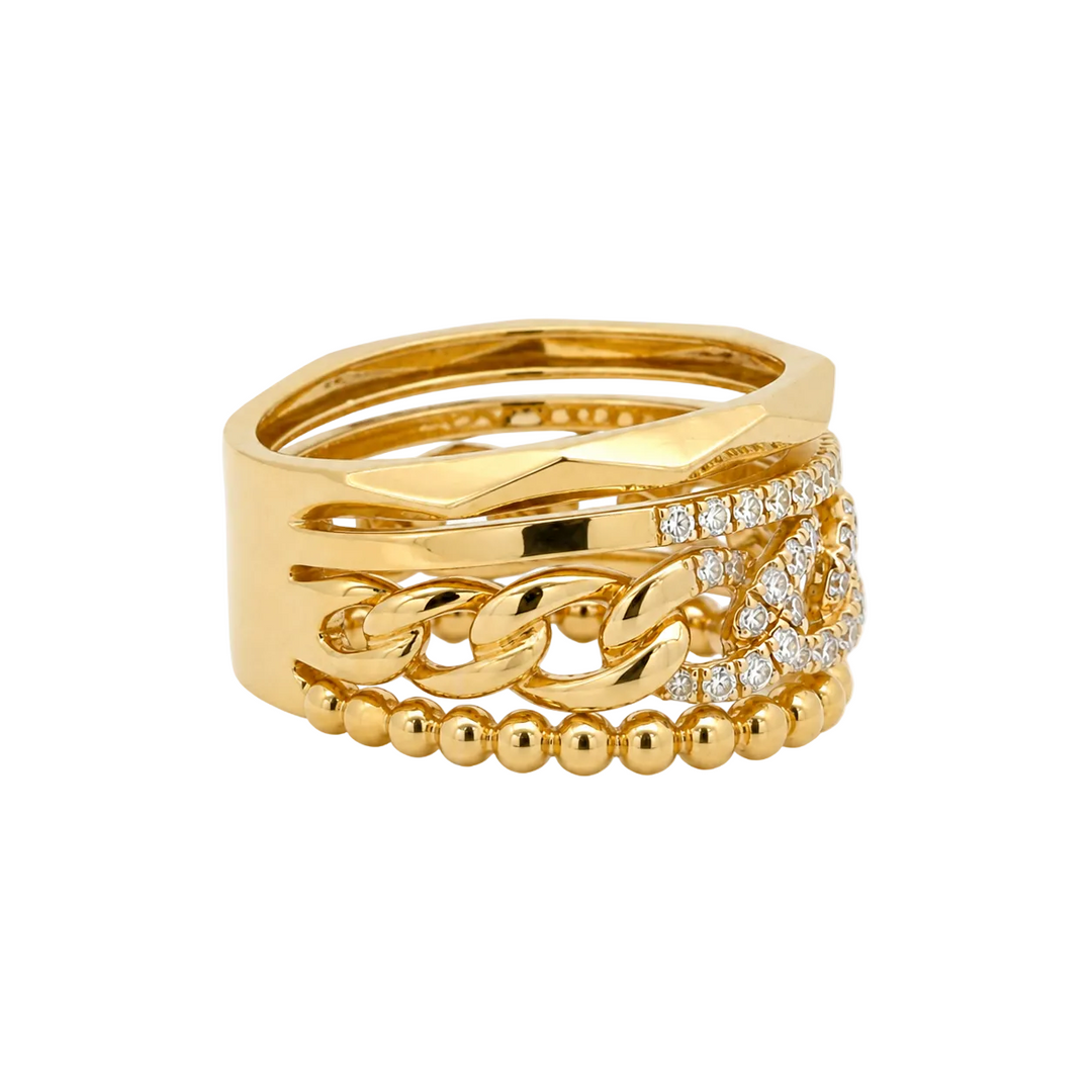 .75 Carat Diamond 4 Stack Ring