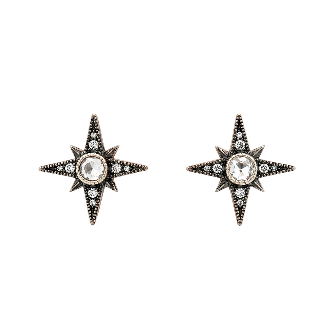 Diamond Spike Stud Earrings