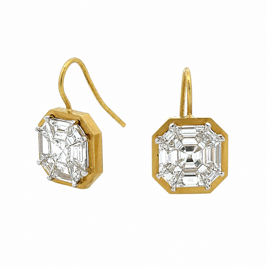 Mosaic Diamond Drop Earrings