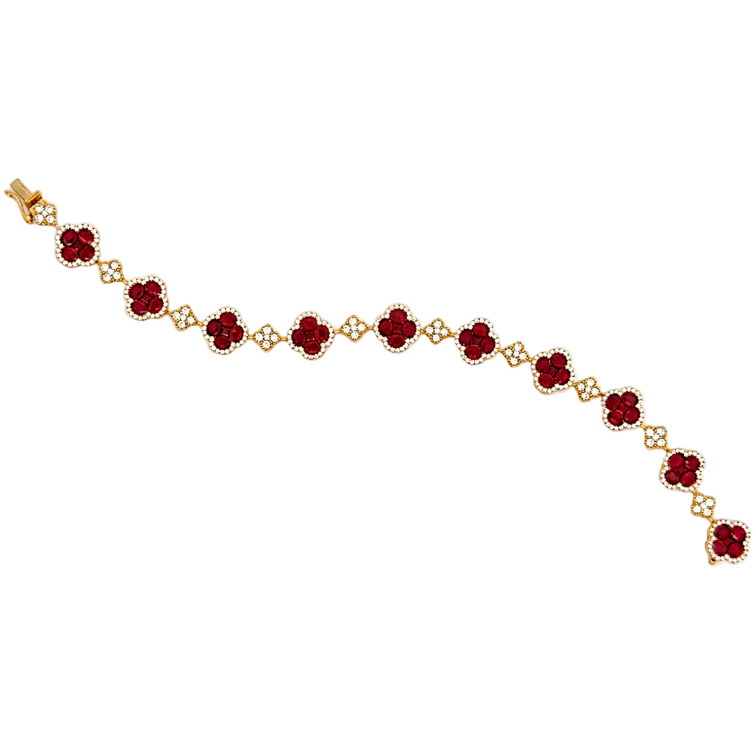 Alhambra Ruby Diamond Bracelet