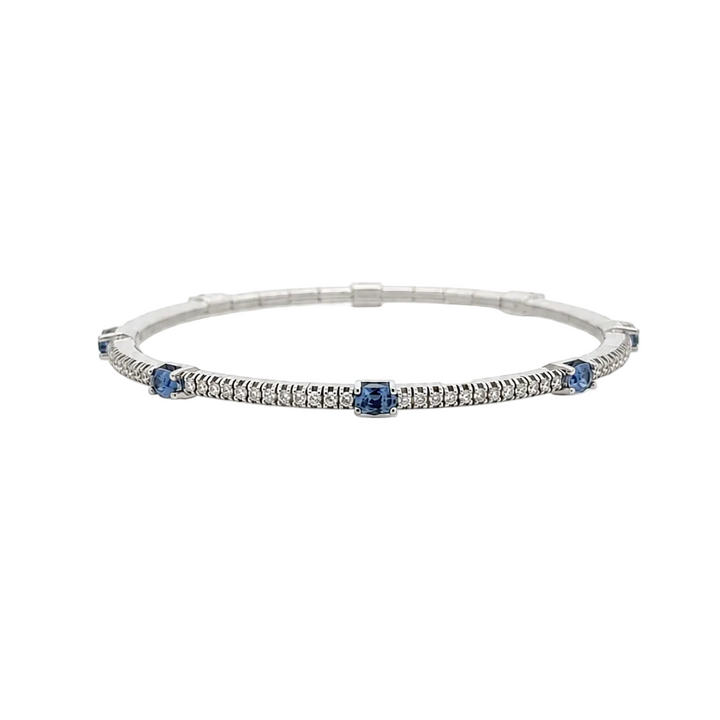 Blue Sapphire And Diamond Tennis Bracelet