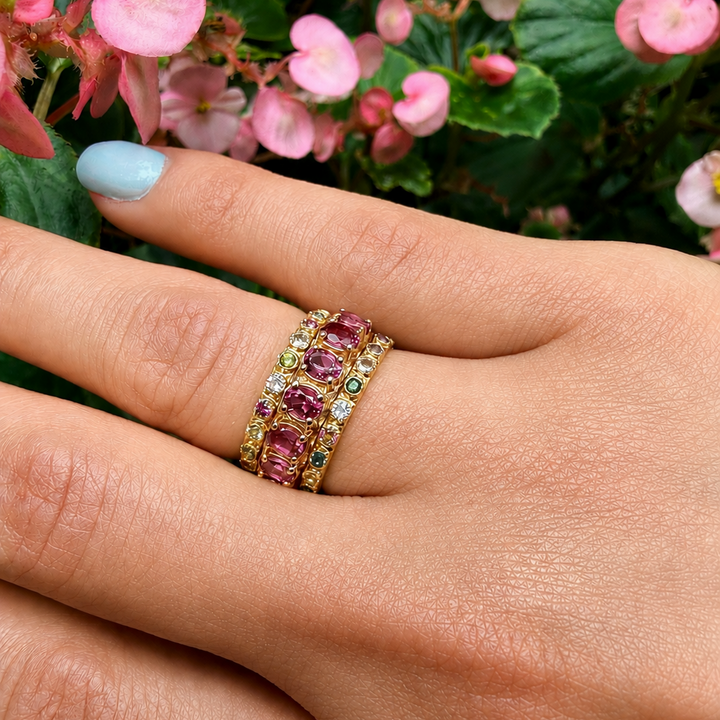 Multicolored Gemstone Stack Band
