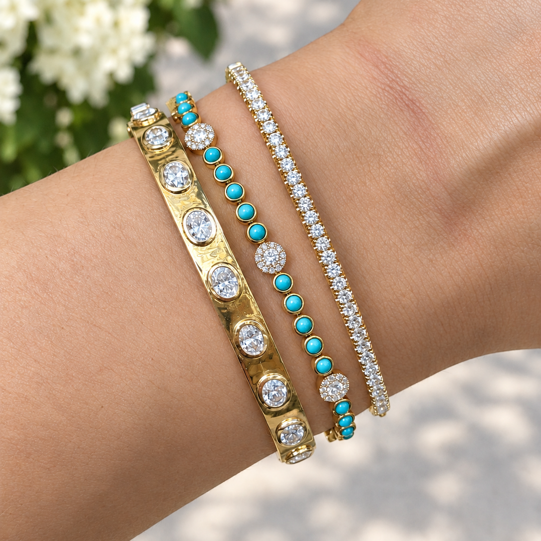 Turquoise And Diamond Bracelet