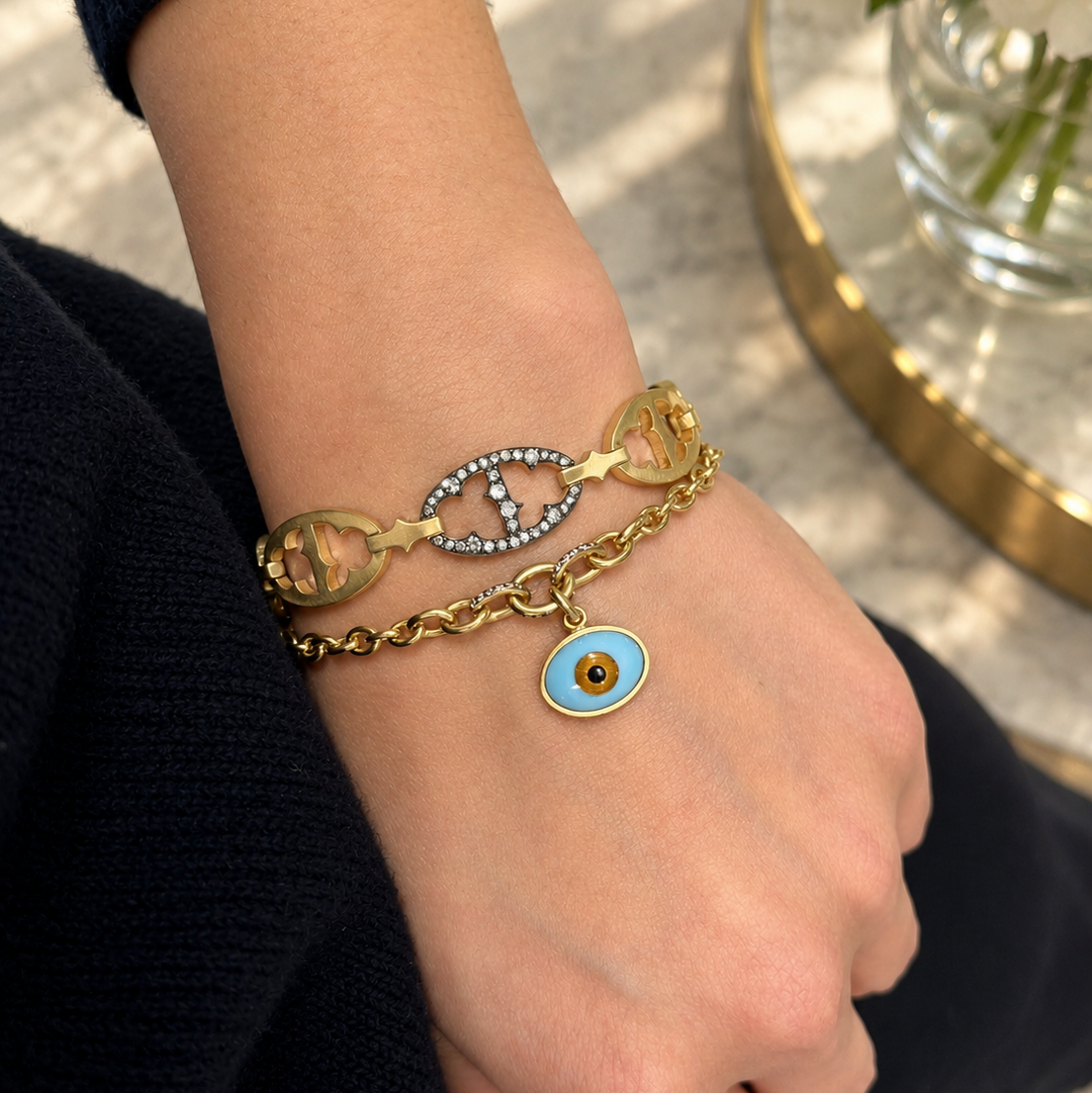 Turquoise Evil Eye Diamond Bracelet