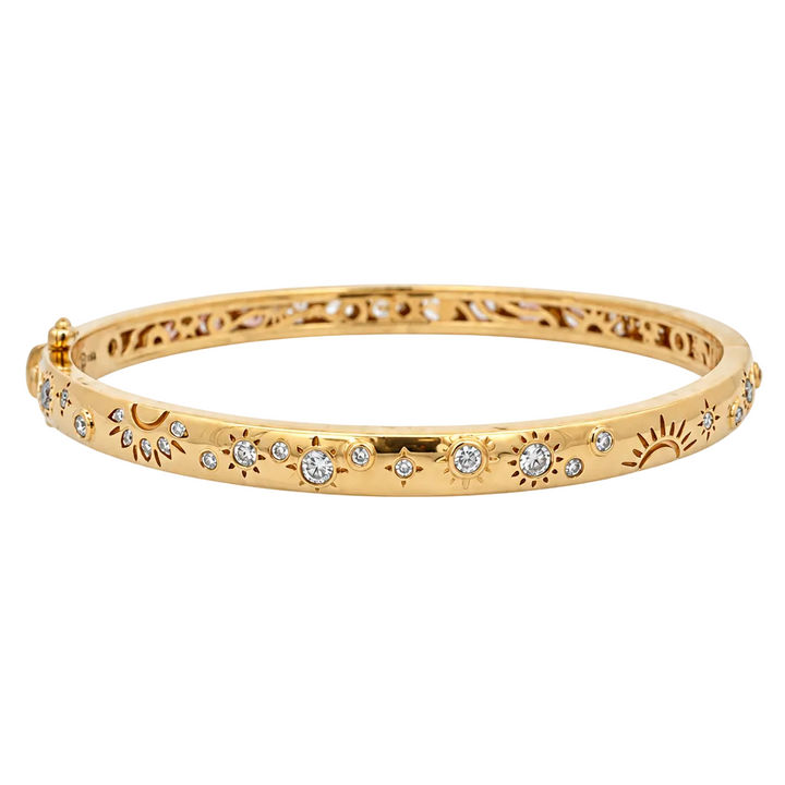 Day and Night Engraved Diamond Bangle