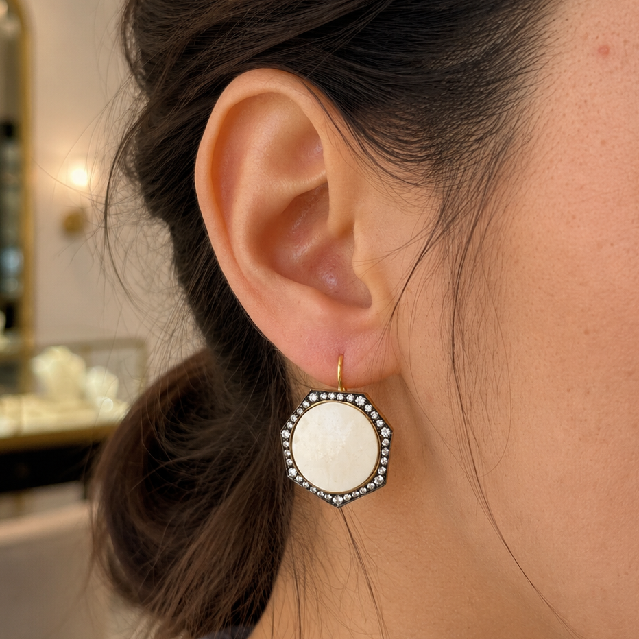 Fossilized Mammoth Earrings