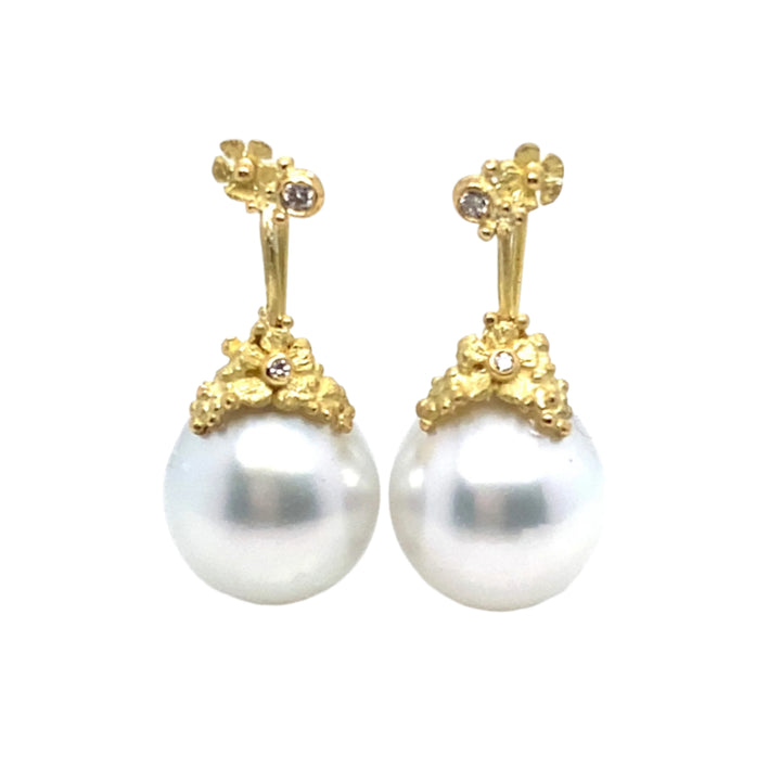 Pearl Flower Drop Earrings