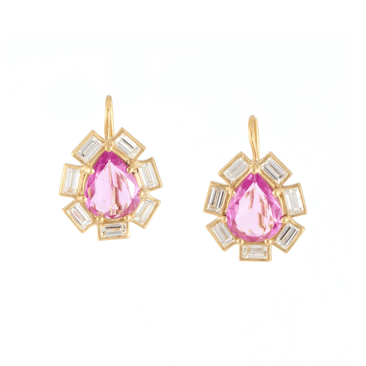 Sapphire Petal Drop Earrings